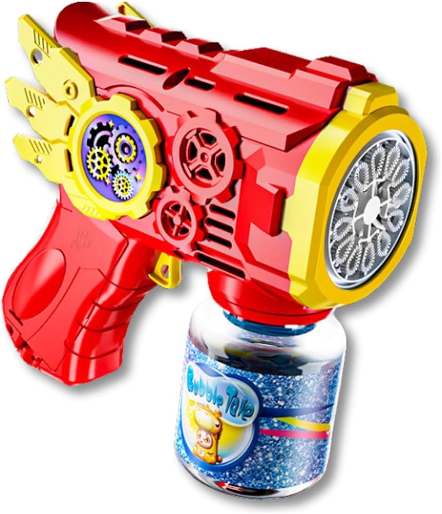 Bubble Gun vermelha lançando bolhas